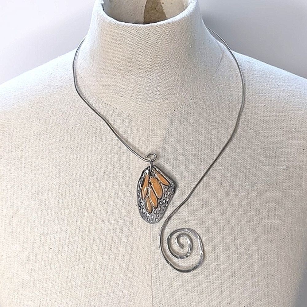Handmade Porcelain And Sterling Mexican Statement Choker